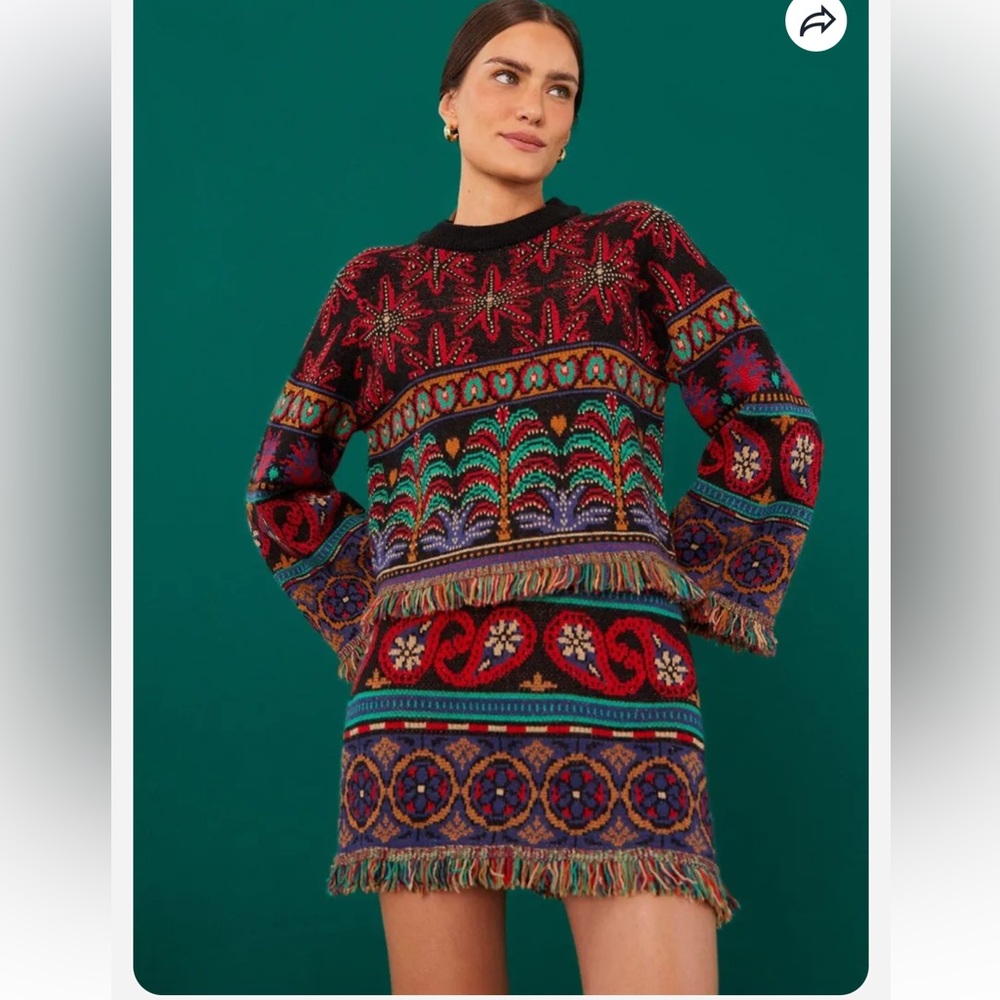 Farm Rio Black Night Sky Sweater Set